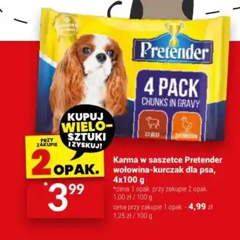 Twój Market Karma w saszetce Pretender wołowina-kurczak dla psa 4 x 100 g oferta