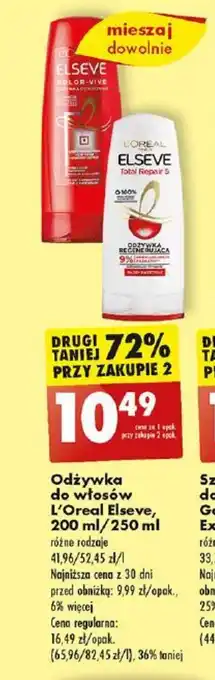 Biedronka Odżywka do włosów L'Oreal Elseve, 200 ml/250 ml oferta