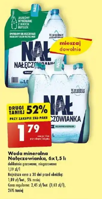 Biedronka Woda mineralna Nałęczowianka, 6x 1,5 l oferta