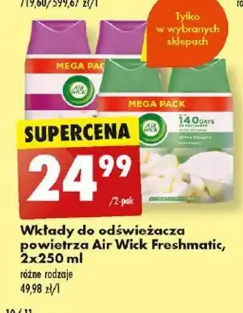 Biedronka Wkłady do odświeżacza powietrza Air Wick Freshmatic, 2x250 ml oferta