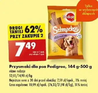 Biedronka Przysmaki dla psa Pedigree, 144 g-500 g oferta