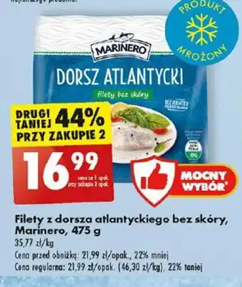 Biedronka Filety z dorsza atlantyckiego bez skóry, Marinero, 475 g oferta