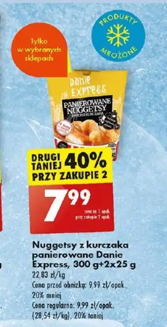 Biedronka Nuggetsy z kurczaka panierowane Danie Express, 300 g+2x25 g oferta