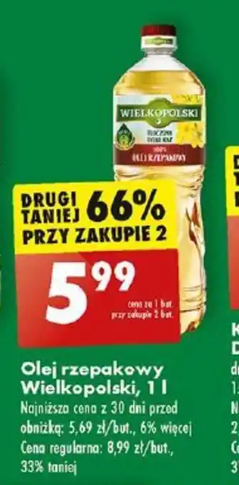 Biedronka Olej rzepakowy Wielkopolski 1l oferta