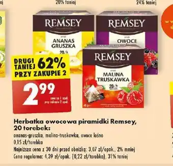 Biedronka Herbatka owocowa piramidki Remsey 20 torebek oferta