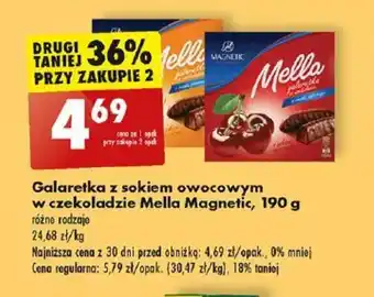 Biedronka Galaretka z sokiem owocowym w czekoladzie Mella Magnetic, 190 g oferta