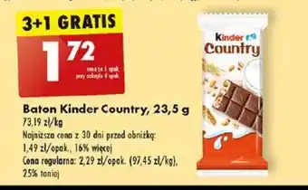Biedronka Baton Kinder Country, 23,5 g oferta