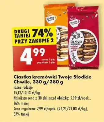Biedronka Ciastka kremówki Twoje Słodkie Chwile, 330 g/380 g oferta
