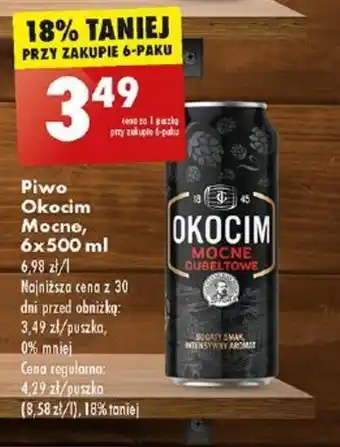 Biedronka Piwo Okocim Mocne, 6x500 ml oferta