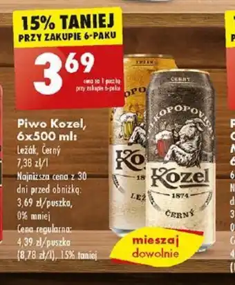 Biedronka Piwo Kozel, 6x500 ml oferta