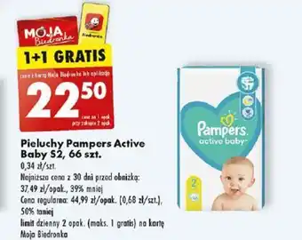 Biedronka Pieluchy Pampers Active Baby S2, 66 szt. oferta