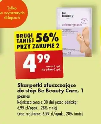Biedronka Skarpetki złuszczające do stóp Be Beauty Care, 1 para oferta