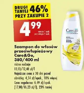Biedronka Szampon do włosów przeciwłupieżowy Care&Go, 380/400 ml oferta