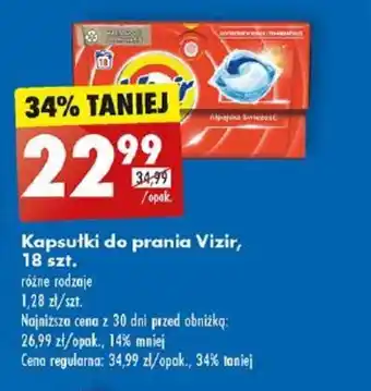 Biedronka Kapsułki do prania Vizir, 18 szt. oferta