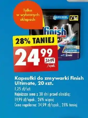 Biedronka Kapsułki do zmywarki Finish Tabletki do zmywarki Ultimate, 20 szt. oferta