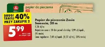 Biedronka Papier do pieczenia Zosia Samosia 20 m oferta
