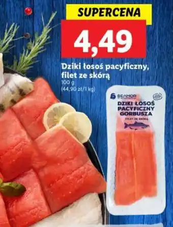 Lidl Dziki łosoś pacyficzny, filet ze skórą 100 g oferta