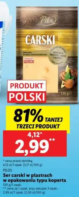 Lidl Ser carski w plastrach w opakowaniu typu koperta 130 g oferta