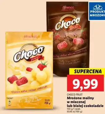 Lidl Mrożone maliny w mlecznej lub białej czekoladzie 150 g oferta