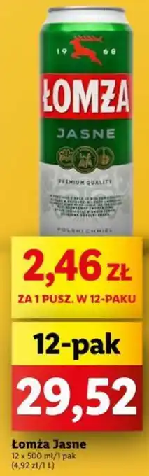 Lidl Łomża Jasne 12 x 500 ml oferta