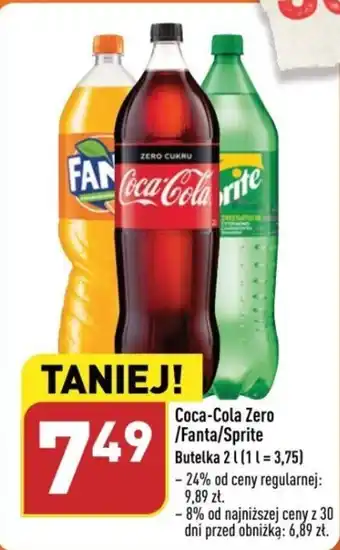 ALDI Coca-Cola Zero /Fanta/Sprite Butelka 2 L oferta