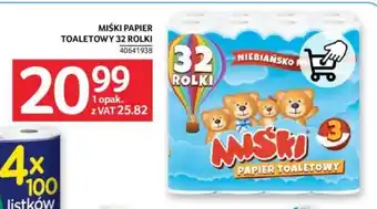Selgros MIŚKI PAPIER TOALETOWY 32 ROLKI oferta