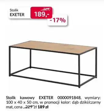 Agata Meble Stolik kawowy EXETER oferta