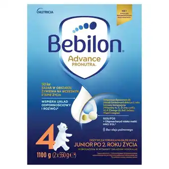 ALDI Bebilon 4 advance pronutra junior formuła na bazie mleka po 2. roku życia 1100 g (2 x 550 g) oferta
