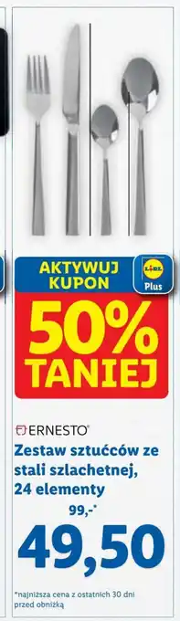 Lidl ERNESTO Zestaw sztućców ze stali szlachetnej, 24 elementy oferta
