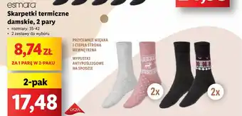 Lidl esmara Skarpetki termiczne damskie, 2 pary rozmiary: 35-42 oferta