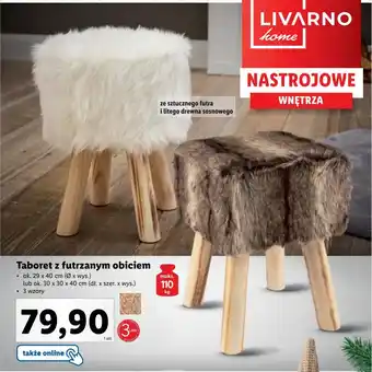 Lidl Taboret z futrzanym obiciem ok. 29 x 40 cm oferta