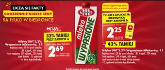 Biedronka Mleko Mleko UHT 3,2% Wypasione Mlekovita, 1l oferta