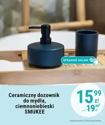 Biedronka Ceramiczny dozownik do mydła, ciemnoniebieski SMUKEE oferta
