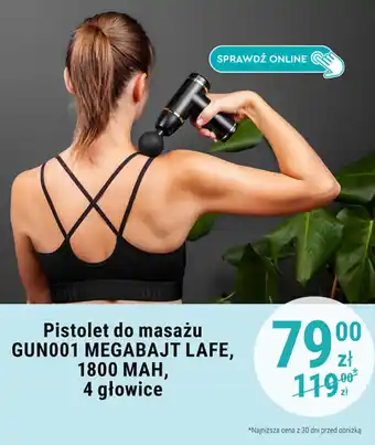 Biedronka Pistolet do masażu GUN001 MEGABAJT LAFE, 1800 MAH, 4 głowice oferta
