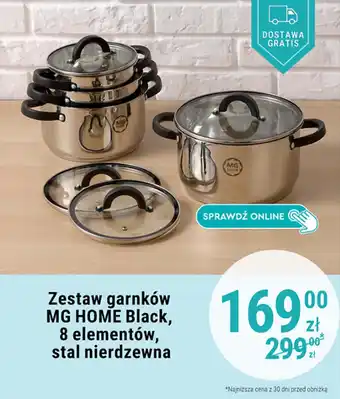 Biedronka Zestaw garnków MG HOME Black, 8 elementów, stal nierdzewna oferta