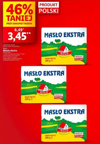 Lidl KOŁO Masło ekstra 200g oferta