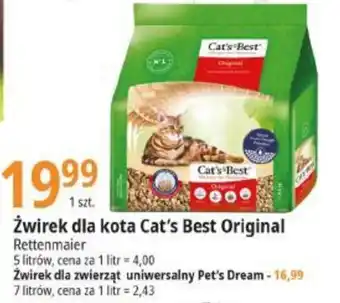 E.Leclerc Żwirek dla kota Cat's Best Original Rettenmaier 5l oferta