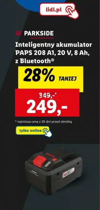 Lidl Inteligentny akumulator PAPS 208 A1, 20 V, 8 Ah, z Bluetooth® oferta