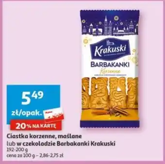 Auchan Ciastka korzenne, maślane lub w czekoladzie Barbakanki Krakuski 192-200g oferta