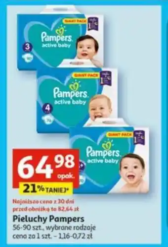 Auchan Pieluchy Pampers 56-90szt. oferta