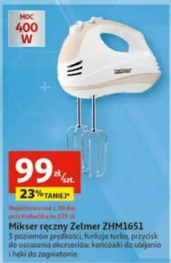 Auchan Mikser ręczny Zelmer ZHM1651 5 poziomów prędkości oferta