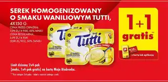 Biedronka SEREK HOMOGENIZOWANY O SMAKU WANILIOWYM TUTTI, 4 x 150g oferta