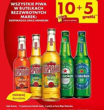 Biedronka WSZYSTKIE PIWA W BUTELKACH BEZZWROTNYCH MAREK: DESPERADOS ORAZ HEINEKEN oferta