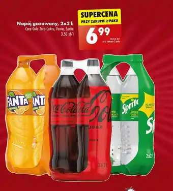 Biedronka Napój gazowany, 2x2 I: Coca-Cola Zero Cukru, Fanta, Sprite oferta
