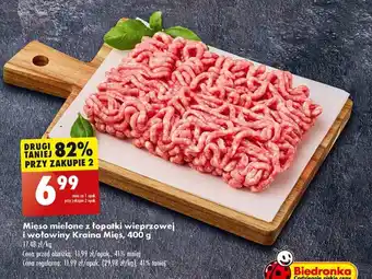 Biedronka Mięso mielone z łopatki wieprzowej i wołowiny Kraina Mięs, 400 g oferta