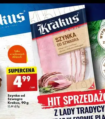 Biedronka Szynka od Szwagra Krakus, 90 g oferta
