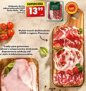 Biedronka Antipasto dei tre salumi piacentini DOP Gusto Bello, 100 g oferta