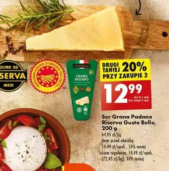 Biedronka Ser Grana Padano Riserva Gusto Bello, 200 g oferta