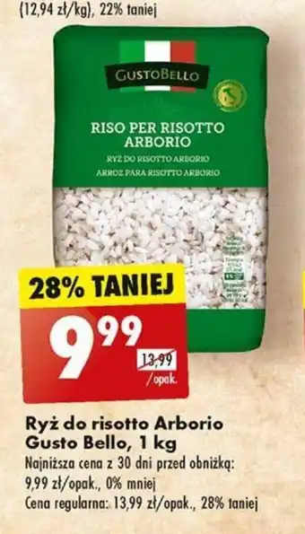 Biedronka Ryż do risotto Arborio Gusto Bello 1kg oferta