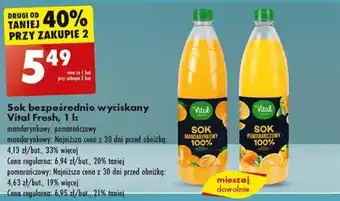 Biedronka Sok bezpośrednio wyciskany Vital Fresh, 1 L oferta